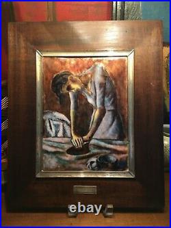 Picasso Woman Ironing Enamel Wood Sterling Silver Frame