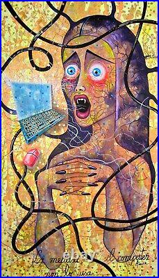 Pop art contemporary painting original modern surrealism artist medusa computer