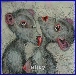 Pop art modern painting indipendent contemporary artist cartoon mickey mouse bid