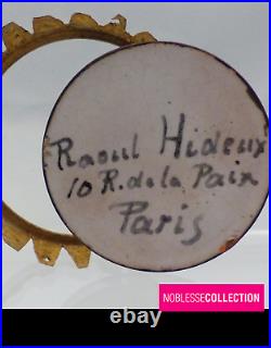 RAOUL HIDEUX EARLY 1900s FRENCH MINIATURE ENAMEL ON COPPER PROCESS PORTRAIT