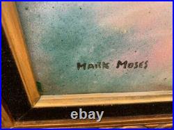 REDUCED! Huge Vintage Moses Enamel Copper Painting Floral Still Life 22x25
