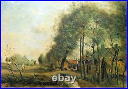 ROAD of SIN-LE-NOBLE Miniature enameled on hammered copper plate (COROT)