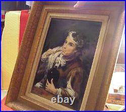 R BETOURNE LIMOGES ENAMEL ON COPPER A YOUNG MAN DRINKING MURILLO 6 1/4 X 9inch