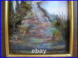 R. BONHOMME, LIMOGES, VINTAGE FRENCH ENAMEL ON COPPER PAINTING, SIGNED, MID 20th