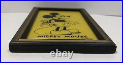 Rare Reliance Co. Disney Mickey Mouse Enamel on Glass Reverse Painted 1930s Art