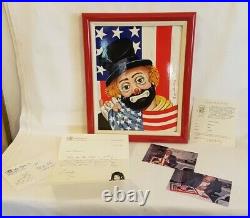 Red Skelton The All American Porcelain Painting Signed With COA & Photos