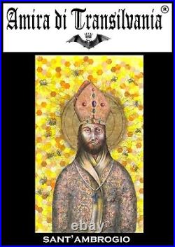 Religious art sacred painting contemporary saint pope man portrait bee modernism