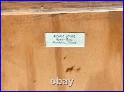 Richard Loving Mid Century Modern Enamel Art Wood Framed Signed Abstract 36 inch