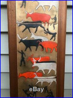 Robert Wuersch -Vintage 1960s Enamel on Copper Tiles Modernist Tribal Art