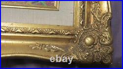 SIGNED W Rubins Enamel Copper Painting with Beautiful Gold Frame Harry Winfield