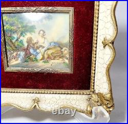 Set Of 2 Minature Victorian Watercolor withEnamel Framed/Signed/ Reproductions