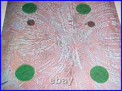 Signed 1962 Modern Enamel Copper Art Tray Midcentury Still Life Painting 13 5/8