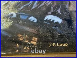 Signed Betourne Limoges 44/100 CLAIRE DE LUNE Enamel on Copper French Art Framed