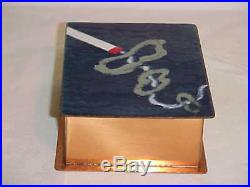 Signed Claire Wyman Modern Enamel Copper Art Box Midcentury Painting Cleveland