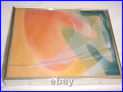Signed Denyse Verdy Modern Enamel Copper Art Painting Plaque Abstract Canadian