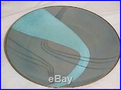 Signed Jane Glass Modern Enamel Copper Art Plate Midcentury Abstract Painting Nr