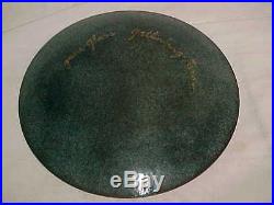 Signed Jane Glass Modern Enamel Copper Art Plate Midcentury Abstract Painting Nr