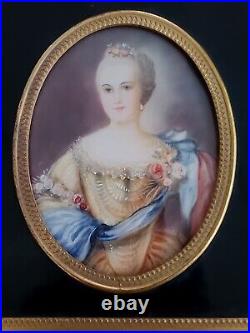 Signed MEY Antique Austrian Royalty Miniature Portrait Hand Painting Framed