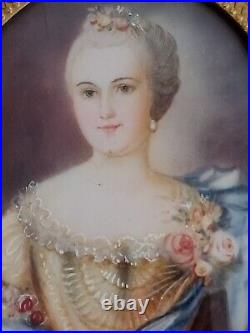 Signed MEY Antique Austrian Royalty Miniature Portrait Hand Painting Framed