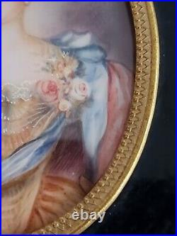 Signed MEY Antique Austrian Royalty Miniature Portrait Hand Painting Framed