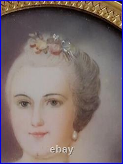 Signed MEY Antique Austrian Royalty Miniature Portrait Hand Painting Framed