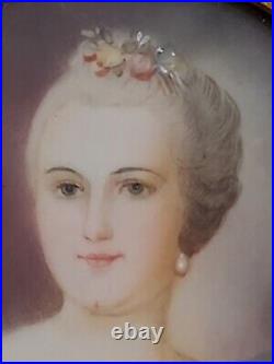 Signed MEY Antique Austrian Royalty Miniature Portrait Hand Painting Framed