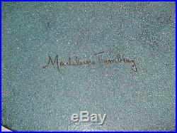 Signed Madeleine Tremblay Modern Enamel Copper Art Plate Midcentury Painting 9