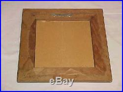 Signed Modern Midcentury Abstract Enamel Copper Painting Plaque Geometric Art Nr