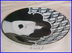 Signed Natalie Silverstein Modern Grisaille Enamel Copper Art Painting Plate Wow