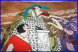 Signed Shokouh Enamel Copper Painting Art Deco Fashion Iribe Barbier Poiret-era