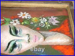 Signed Sidney Rosenbloom Modern Enamel Copper Art Plaque Painting Midcentury 60s