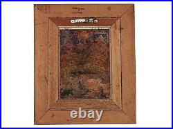 Small Signed Louis Cardin Framed Enamel Painting Copper Plate Ready to Hang Art