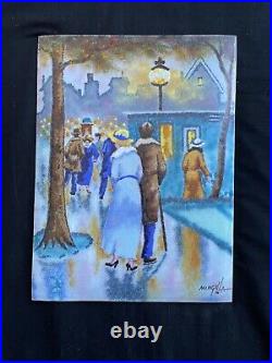 Streets Of Paris- Enameled Copper Rare Painting By DOM MINGOLLA