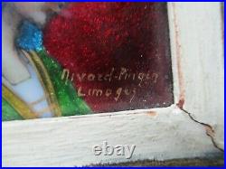 Stunning NIVOZEL PINGEN LIMOGES Enameled Painting in Wood Frame Madonna