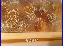Taos Art Copper Enamel Tile Southwestern Painting Don&Carol Schuup Artists Hands