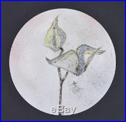 Teena Goldberg Enamel Painting on Copper Disk Milkweed Pods
