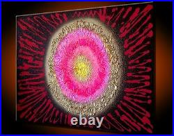 Textured Canvas Art Painting Abstract Modern Original Gold Jewel signed framed