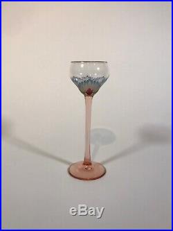 Theresienthal Meyrs Neff Hand Painted Art Nouveau Enamel Cordial Glass C. 1930