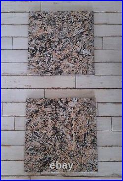 Two Original Abstract Action Paintings jackson pollock style Canvas