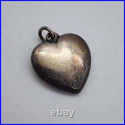 VTG Walter Lampl October Marigold Tourmaline Sterling Silver Enamel Heart Charm