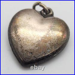 VTG Walter Lampl October Marigold Tourmaline Sterling Silver Enamel Heart Charm