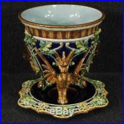Vase in painted enamelled ceramic cup antique style Art Nouveau 900 French
