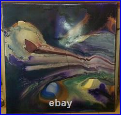 Vibrant ELAN VITAL Original Abstract Painting w Minerals Gems & Aerospace Enamel