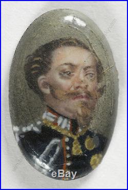 Victor Emmanuel II, King of Italy, formerly finger-ring enamel miniature, 1850