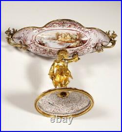Viennese Attachment Shell With Watteau & Arabesken Painting Fire-Gilded Um 1880