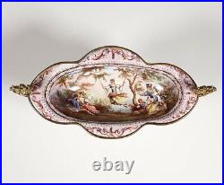 Viennese Attachment Shell With Watteau & Arabesken Painting Fire-Gilded Um 1880
