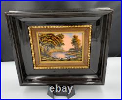 Vintage Antique Enamel Painting On Copper Signed by F. J. Carmona Limoges France