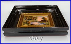 Vintage Antique Enamel Painting On Copper Signed by F. J. Carmona Limoges France