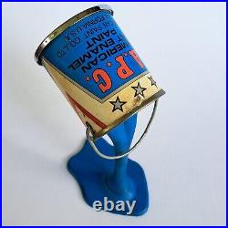 Vintage Bank Pop Art APC American Enamel Paint Can Coin Blue Frozen Moment