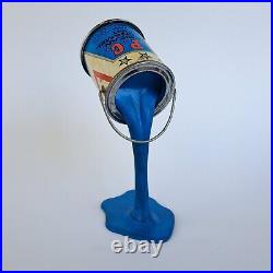 Vintage Bank Pop Art APC American Enamel Paint Can Coin Blue Frozen Moment